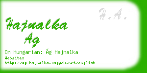 hajnalka ag business card